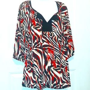 ☆NEW☆Beautiful 2X Plus Size "PERSEPTION WOMAN" 3/4" Sleeve Casual Work Blouse